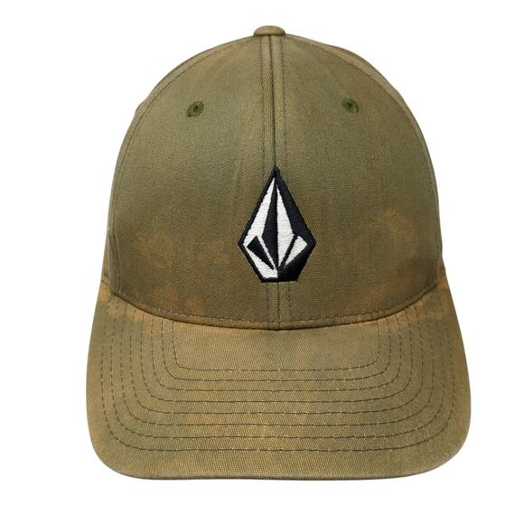 Volcom Stone Fitted Baseball Hat Green Medium Embroidered Logo Flexfit - Picture 1 of 9